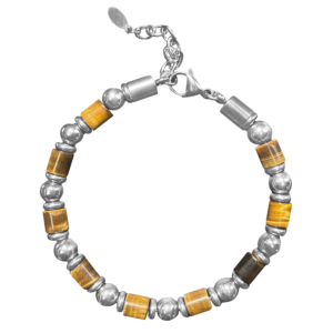 Tiger Eye w/ Silver Bead Bracelet