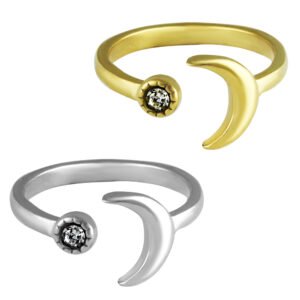 Stainless Steel Moon & Star Ring