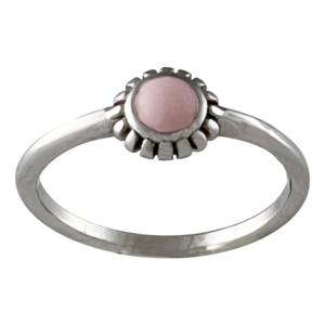 Stainless Steel Pink Enamel Flower Ring