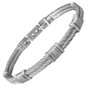 Stainless Steel Double Cable Wire Bracelet