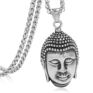 Stainless Steel Buddha Head Necklace