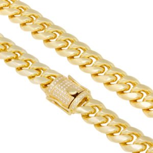 Stainless Steel Gold PVD Cuban Chain Bracelet & CNC Clasp
