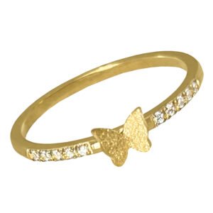 Stainless Steel Gold PVD Butterfly Ring