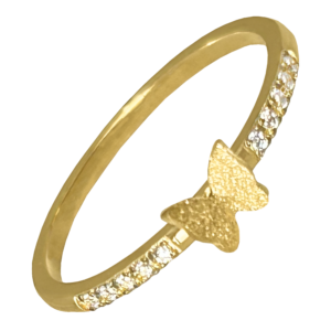 Stainless Steel Gold PVD Butterfly Ring