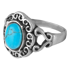 Stainless Steel Turquoise Antique Ring
