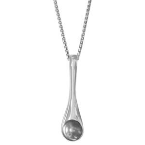 Stainless Steel Dark Grey Pearl Drop Necklace
