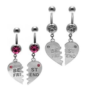 Two piece Set BEST FRIEND Belly Rings