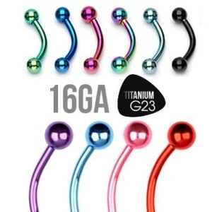 16GA Titanium Grade 23 Curved Eyebrow Ring