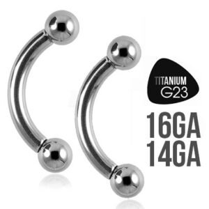 Grade G23 Titanium Curved Barbell 16ga - 14ga