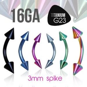 G23 Titanium Eyebrow Ring w/ Spikes