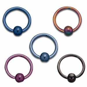 16-14GA Titanium Grade G23 Captive Ring Piercing
