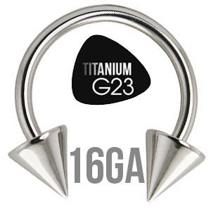 16GA - Titanium Grade 23 Circular Barbel w/ Spikes