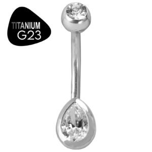 Titanium G23 Small Tear Drop Belly Ring