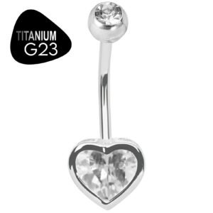 Titanium G23 Heart Belly Ring