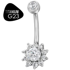 Titanium G23 Flower Belly Ring
