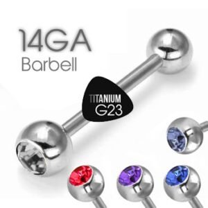 Titanium Grade G23 Barbell with Stone