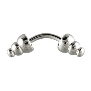 Surgical Steel Curved Barbell With Rounded Pyramid Spike