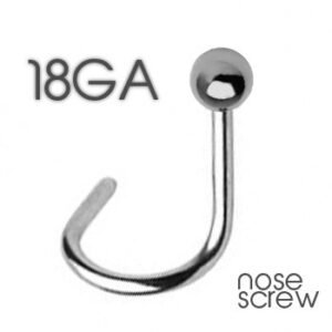 12pcs PCK 18GA Surgical Steel Nose Screw With Small Ball
