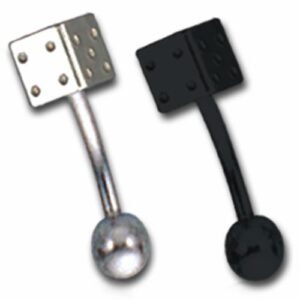 Surgical Steel Eyebrow Jewelry With Single Dice