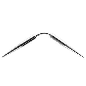 14GA. Surgical Steel Curved Nose (Septum) Jewelry With Long Dual Spikes - Grade 316L