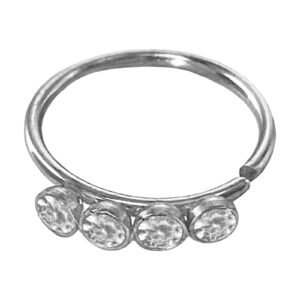 Surgical Steel Clicker w/ cz Stones on sides