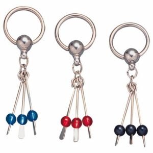 Surgical Steel Captive Ring Jewelry With Three Decorative Beads