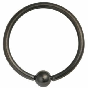 18GA - 10GA Surgical Steel Captive Ring w/ Black PVD Coating