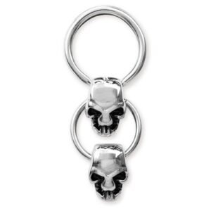 14GA - 316L Surgical Steel Captive With 2 Skulls