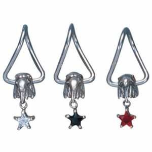 Surgical Steel Twister Earring  Jewelry - Jeweled dangle star Design