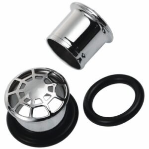 Single Flare Surgical Steel Spider Web Plug With O Ring Stopper