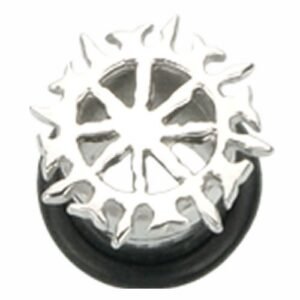 Surgical steel plug with carved design