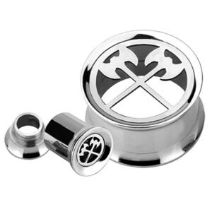 Surgical Steel Internally Threaded Plug with Double Sided Axes
