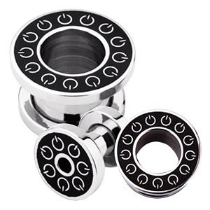 Surgical Steel Recurring Design Pattern Flesh Tunnel Plug