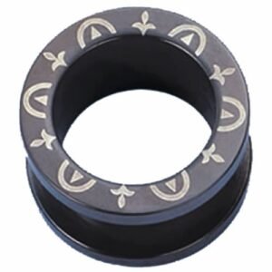 Surgical Steel Black PVD Flesh Tunnel With Design