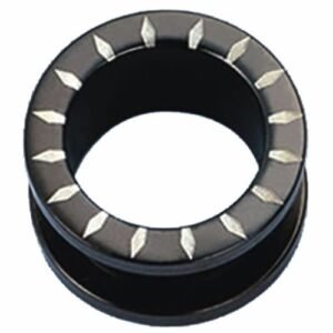 Surgical Steel Black PVD Flesh Tunnel With Design