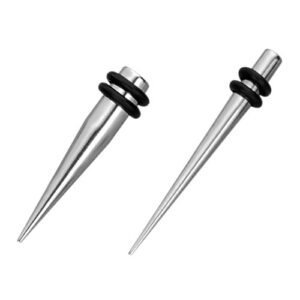 Surgical Steel Hole Expander Taper Ear With Rubber O-Rings