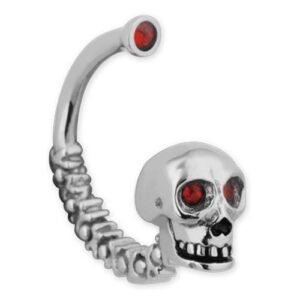 316L Surgical Steel Curved Skull Head Expander With Jeweled Stones