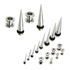 32pcs PCK - 316L Surgical Steel Ear Expander and Flesh Tunnel Starter Package