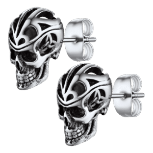 Stainless Steel Gothic Skull Earrings