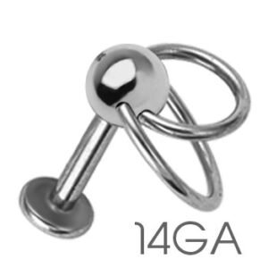 Stainless Steel Labret Ring With Door Knocker !