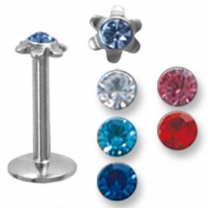 Surgical Steel Jeweled Flower Monroe