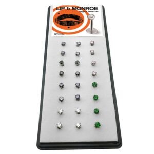 Case of 24 Surgical Steel 316L Monroes Lip/Labrets with Color Stones