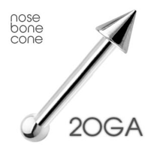 20GA Surgical Steel Nose Bone With Cone