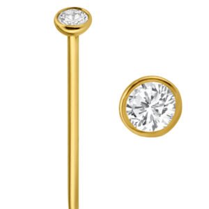 Gold Fishtail Nose Stud With Gem
