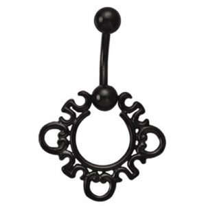 Surgical Steel Navel Ring W/ Black PVD Coating