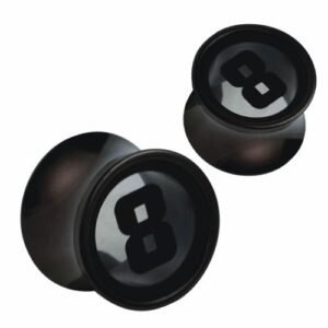 Surgical Steel Black PVD Coated Plug w/ See Thru 8 Design