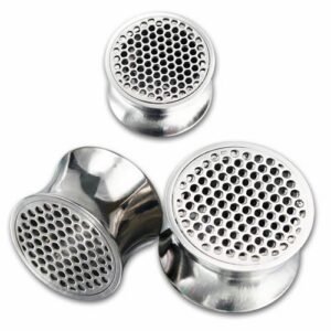 Surgical Steel Double Flared Plug -Honey Comb Design