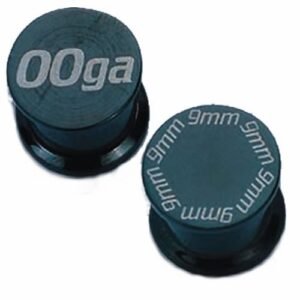 Surgical Steel Black PVD Plug with Gauge Etched and MM Etched on Sides