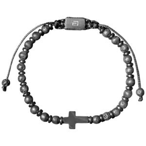 Fashion Lava Rocks with Cross Bead Bracelet
