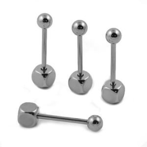 14GA. Surgical Steel Straight Barbell With 1 Steel Die And Ball